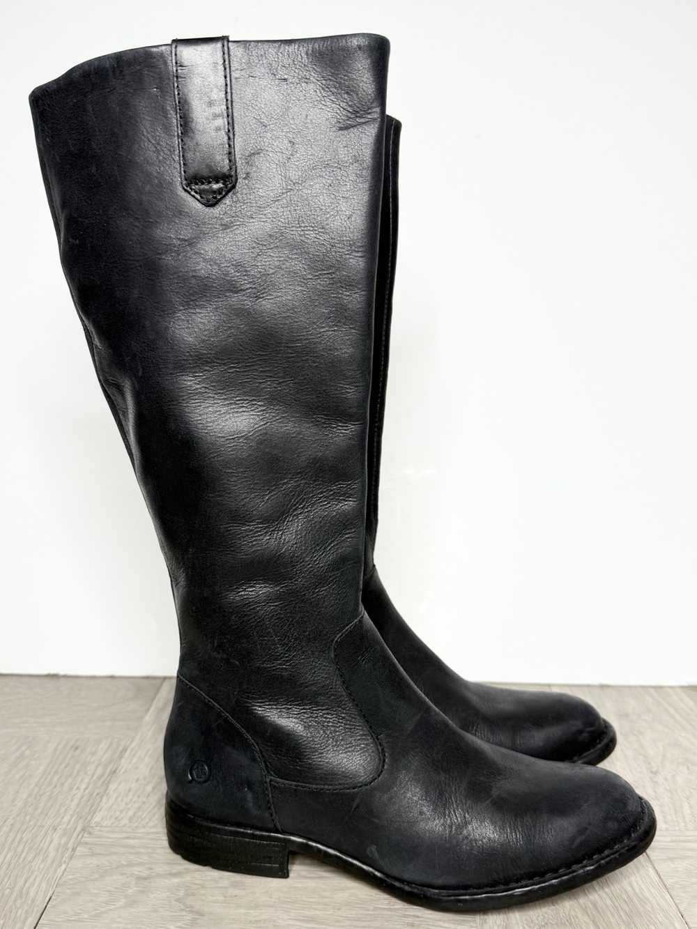 Born Shaunie Black Leather Tall Boot 6M